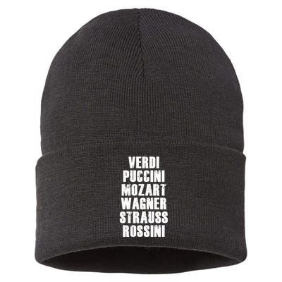 Verdi Puccini Mozart Wagner Strauss Rossini Opera Sustainable Knit Beanie