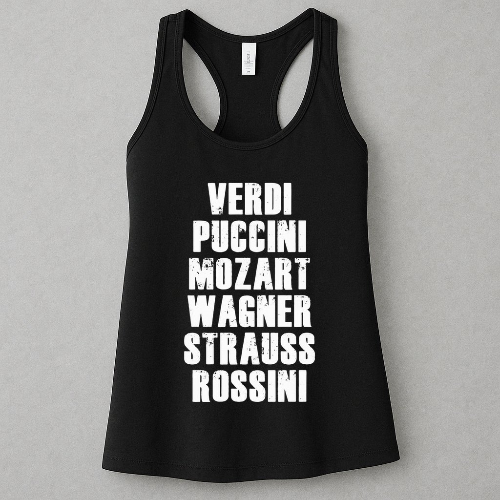 Verdi Puccini Mozart Wagner Strauss Rossini Opera Womens Tank Top