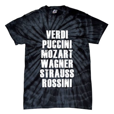 Verdi Puccini Mozart Wagner Strauss Rossini Opera Tie-Dye T-Shirt