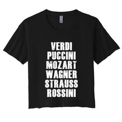 Verdi Puccini Mozart Wagner Strauss Rossini Opera Crop Top