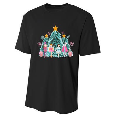 Vintage Pink Nutcracker Squad Ballet Women Pink Christmas Performance Sprint T-Shirt