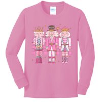 Vintage Pink Nutcracker Squad Women Girl Kids Pink Christmas Kids Long Sleeve Shirt