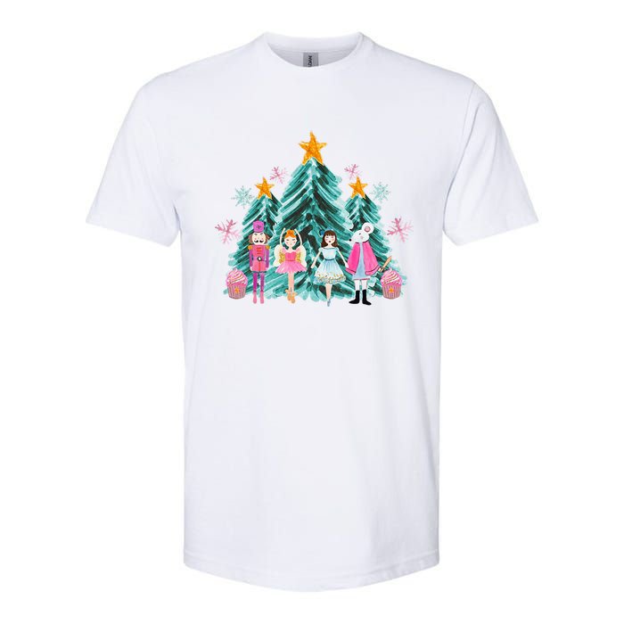 Vintage Pink Nutcracker Squad Ballet Wo Pink Christmas  Softstyle CVC T-Shirt