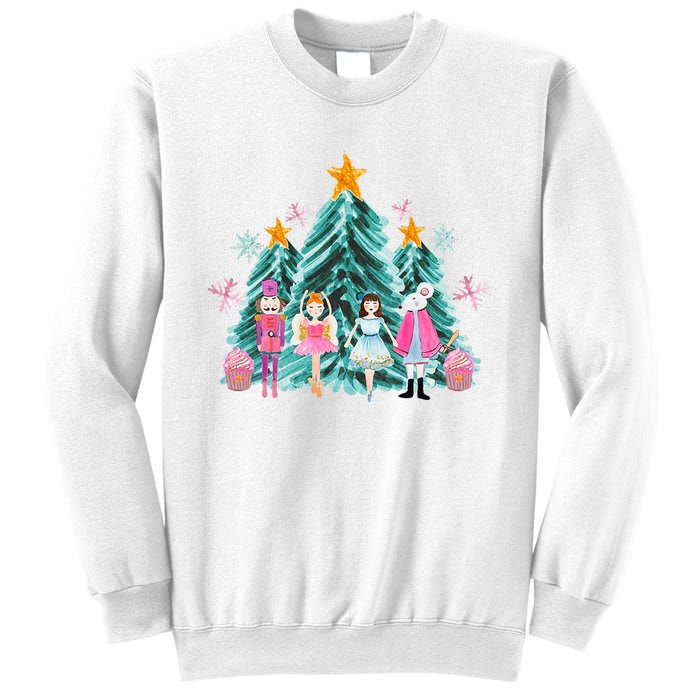 Vintage Pink Nutcracker Squad Ballet Wo Pink Christmas  Sweatshirt