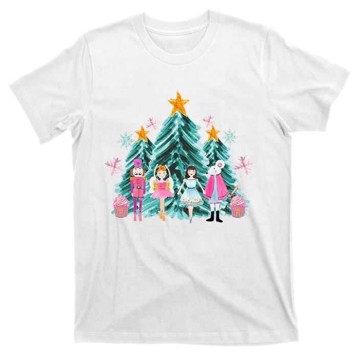 Vintage Pink Nutcracker Squad Ballet Wo Pink Christmas  T-Shirt