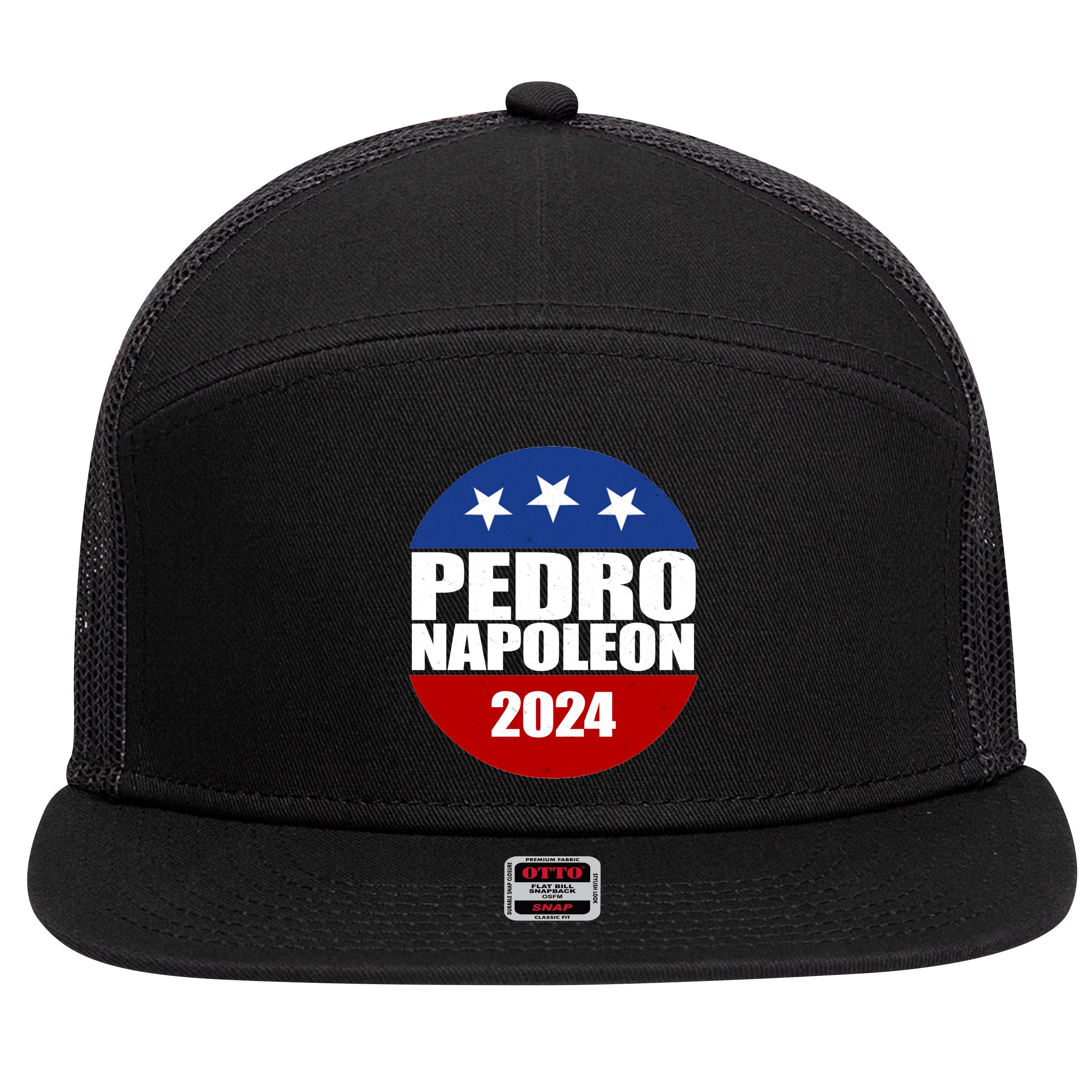 Vote Pedro Napoleon 2024 Election 7 Panel Mesh Trucker Snapback Hat