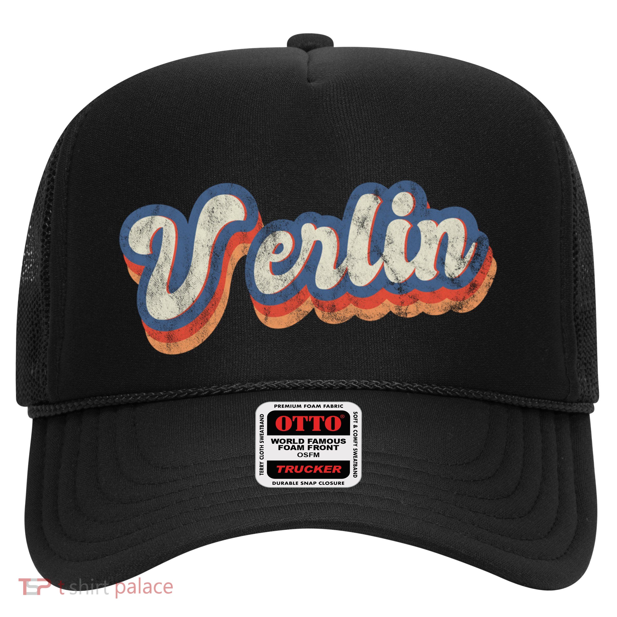 Verlin Personalized Name Gift Custom Lettering 70S Cute Gift Trucker Hat