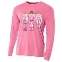 Vintage Pink Nutcracker Squad Girl Kids Pink Christmas Cooling Performance Long Sleeve Crew