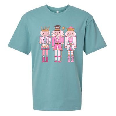 Vintage Pink Nutcracker Squad Girl Kids Pink Christmas Sueded Cloud Jersey T-Shirt