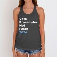 Vote Prosecutor Not Felon Women's Knotted Racerback Tank