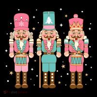 Vintage Pink Nutcracker Squad Women Girl Kids Pink Christmas Tall T-Shirt