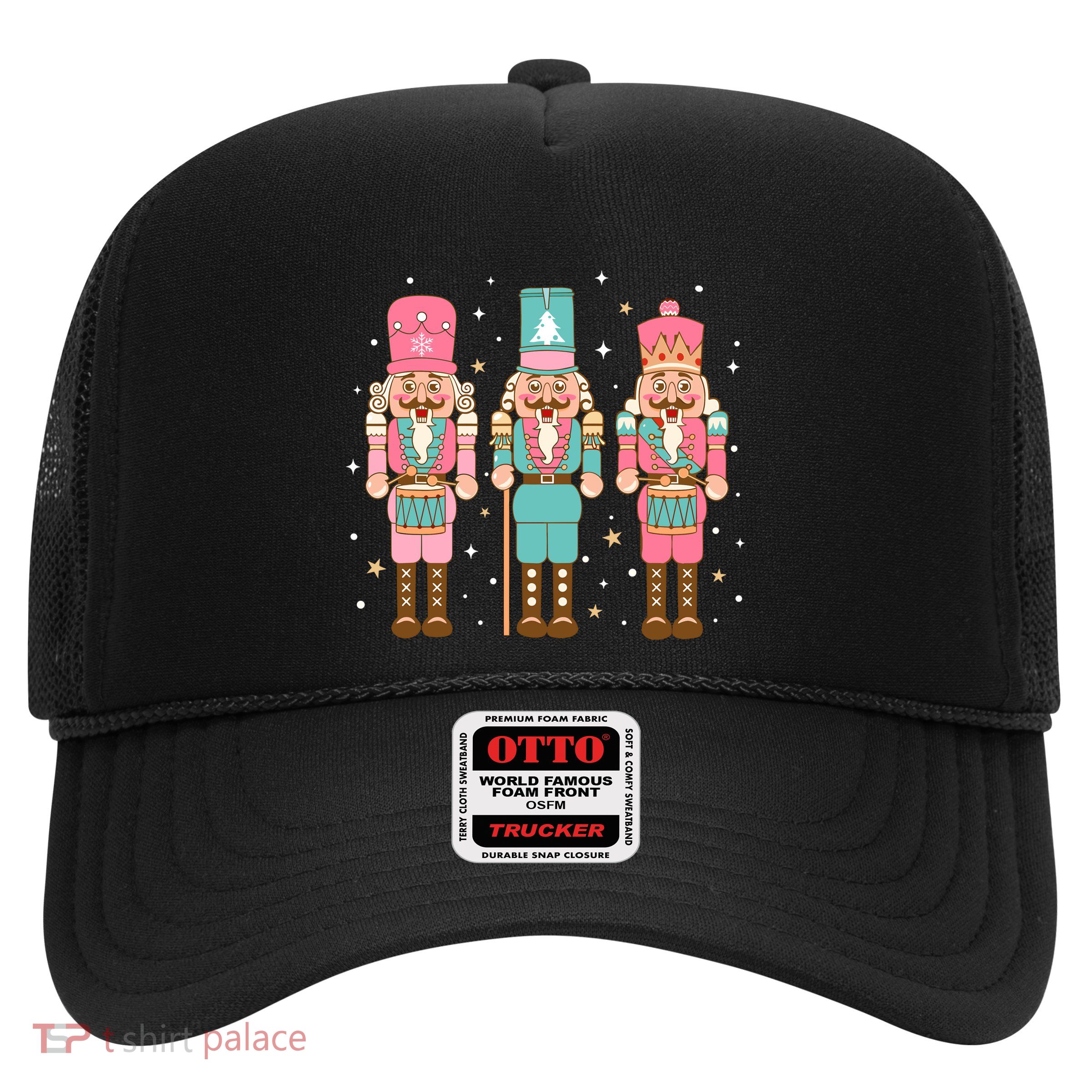Vintage Pink Nutcracker Squad Women Girl Kids Pink Christmas Trucker Hat