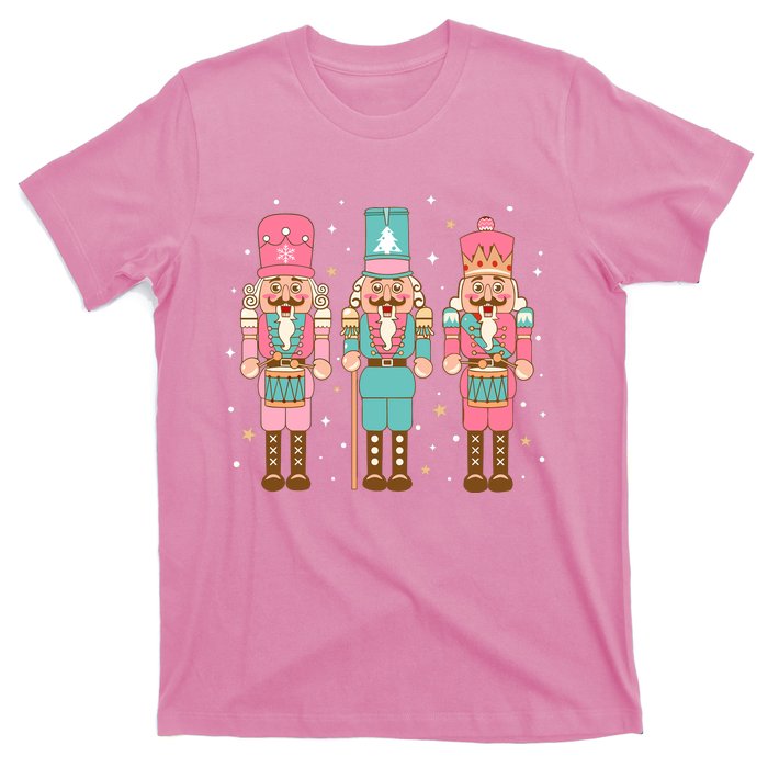 Vintage Pink Nutcracker Squad Women Girl Kids Pink Christmas T-Shirt