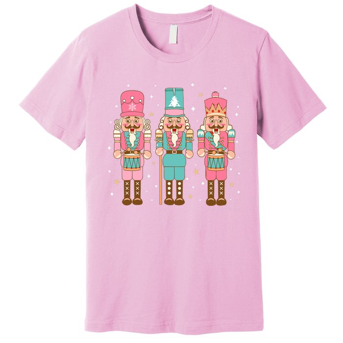 Vintage Pink Nutcracker Squad Women Girl Kids Pink Christmas Premium T-Shirt