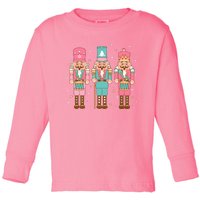 Vintage Pink Nutcracker Squad Women Girl Kids Pink Christmas Toddler Long Sleeve Shirt