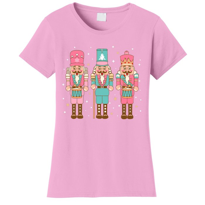 Vintage Pink Nutcracker Squad Women Girl Kids Pink Christmas Women's T-Shirt