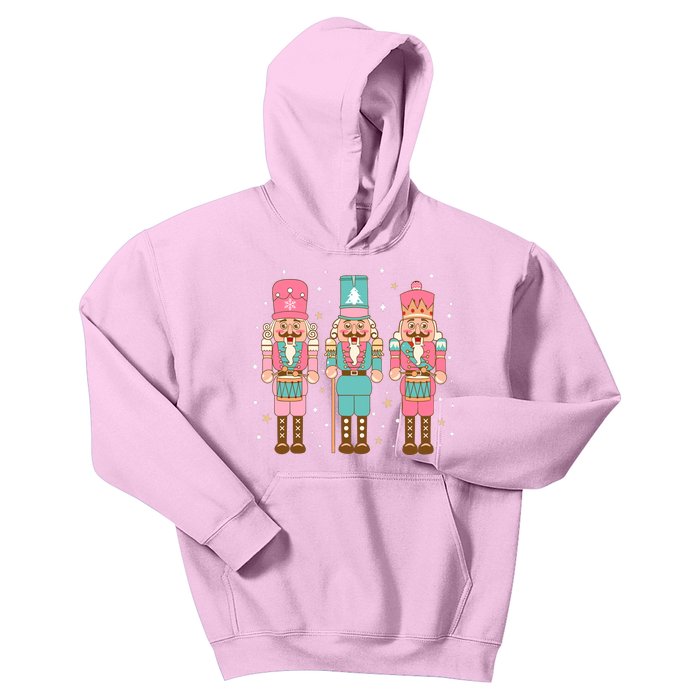 Vintage Pink Nutcracker Squad Women Girl Kids Pink Christmas Kids Hoodie