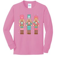 Vintage Pink Nutcracker Squad Women Girl Kids Pink Christmas Kids Long Sleeve Shirt