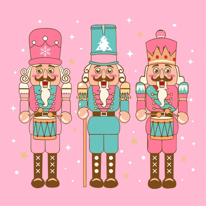 Vintage Pink Nutcracker Squad Women Girl Kids Pink Christmas Kids T-Shirt