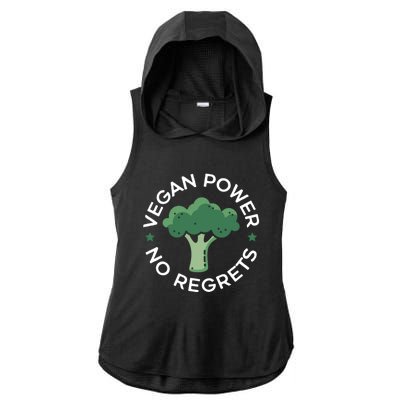 Vegan Power No Regrets Herbivore Vegetarian Veggies Veganism Cute Gift Ladies PosiCharge Tri-Blend Wicking Draft Hoodie Tank