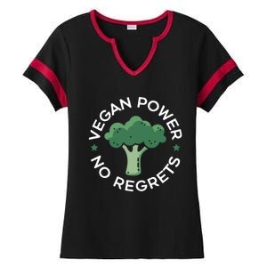 Vegan Power No Regrets Herbivore Vegetarian Veggies Veganism Cute Gift Ladies Halftime Notch Neck Tee