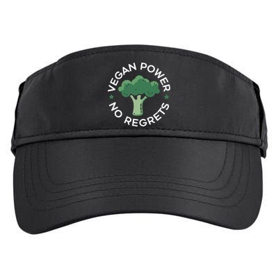 Vegan Power No Regrets Herbivore Vegetarian Veggies Veganism Cute Gift Adult Drive Performance Visor