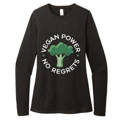 Vegan Power No Regrets Herbivore Vegetarian Veggies Veganism Cute Gift Womens CVC Long Sleeve Shirt