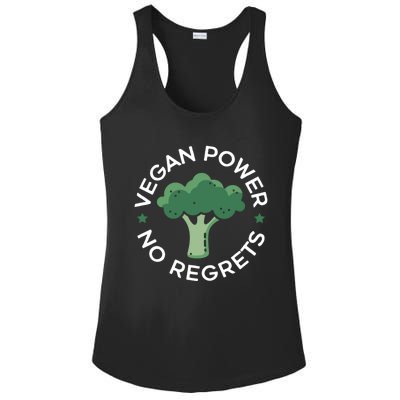 Vegan Power No Regrets Herbivore Vegetarian Veggies Veganism Cute Gift Ladies PosiCharge Competitor Racerback Tank