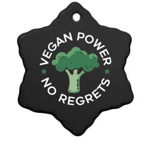 Vegan Power No Regrets Herbivore Vegetarian Veggies Veganism Cute Gift Ceramic Star Ornament