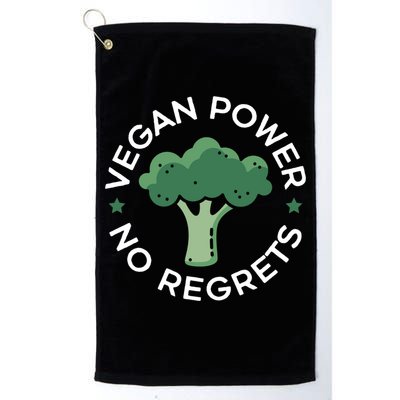 Vegan Power No Regrets Herbivore Vegetarian Veggies Veganism Cute Gift Golf Towel