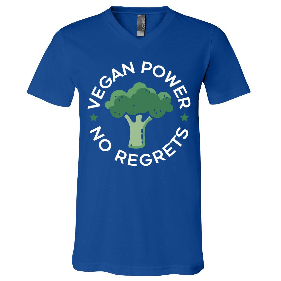 Vegan Power No Regrets Herbivore Vegetarian Veggies Veganism Cute Gift V-Neck T-Shirt