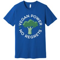 Vegan Power No Regrets Herbivore Vegetarian Veggies Veganism Cute Gift Premium T-Shirt