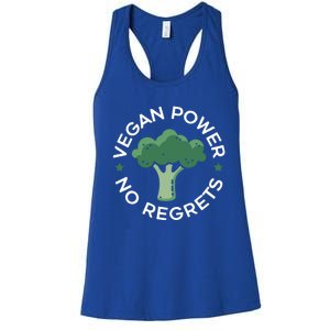 Vegan Power No Regrets Herbivore Vegetarian Veggies Veganism Cute Gift Women's Racerback Tank