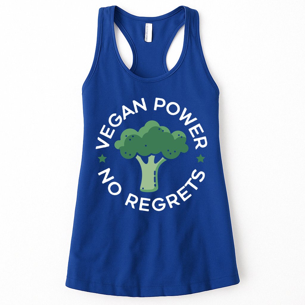 Vegan Power No Regrets Herbivore Vegetarian Veggies Veganism Cute Gift Womens Tank Top