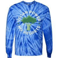 Vegan Power No Regrets Herbivore Vegetarian Veggies Veganism Cute Gift Tie-Dye Long Sleeve Shirt