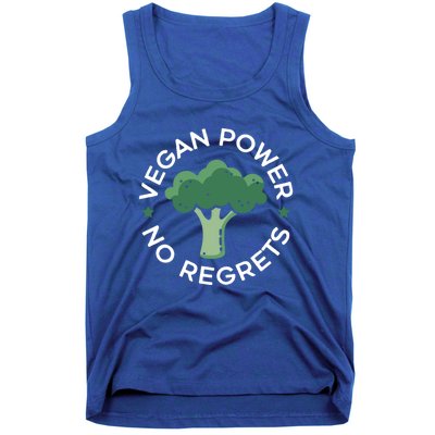 Vegan Power No Regrets Herbivore Vegetarian Veggies Veganism Cute Gift Tank Top