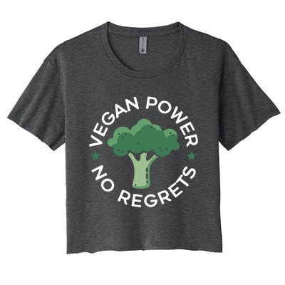 Vegan Power No Regrets Herbivore Vegetarian Veggies Veganism Cute Gift Women's Crop Top Tee