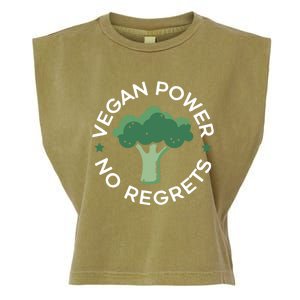 Vegan Power No Regrets Herbivore Vegetarian Veggies Veganism Cute Gift Garment-Dyed Women's Muscle Tee