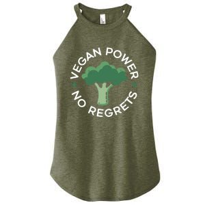 Vegan Power No Regrets Herbivore Vegetarian Veggies Veganism Cute Gift Women's Perfect Tri Rocker Tank