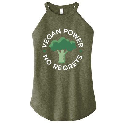 Vegan Power No Regrets Herbivore Vegetarian Veggies Veganism Cute Gift Women's Perfect Tri Rocker Tank