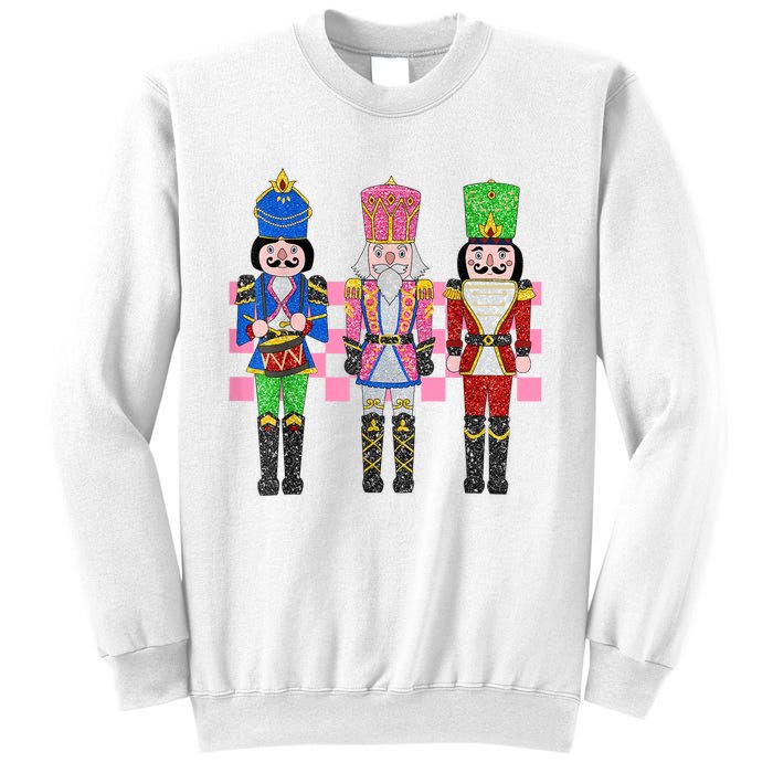 Vintage Pink Nutcracker Squad Ballet Women Pink Christmas Sweatshirt