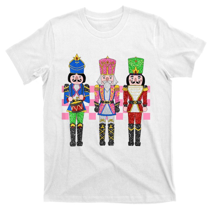 Vintage Pink Nutcracker Squad Ballet Women Pink Christmas T-Shirt