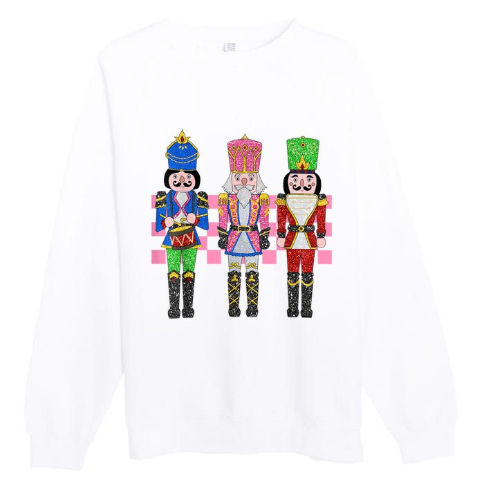 Vintage Pink Nutcracker Squad Ballet Women Pink Christmas Premium Crewneck Sweatshirt