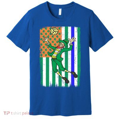 Volleyball Police Officer Cop Irish Usa Flag St Patricks Day Gift Premium T-Shirt