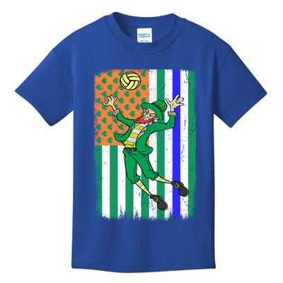 Volleyball Police Officer Cop Irish Usa Flag St Patricks Day Gift Kids T-Shirt