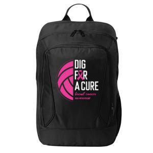 Volleyball Pink Out Dig For A Cure Breast Cancer Awareness City Backpack