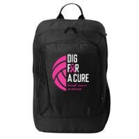 Volleyball Pink Out Dig For A Cure Breast Cancer Awareness City Backpack