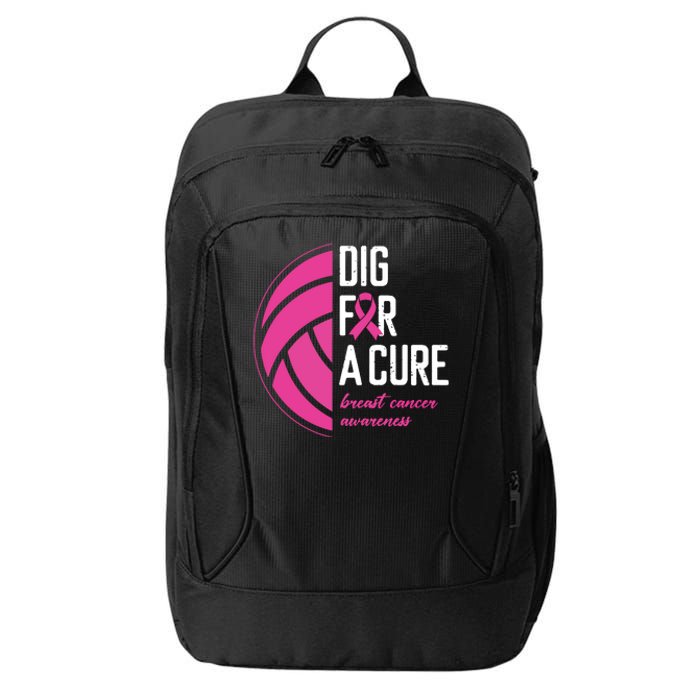 Volleyball Pink Out Dig For A Cure Breast Cancer Awareness City Backpack