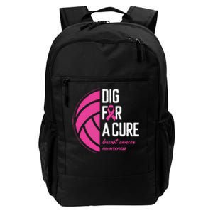 Volleyball Pink Out Dig For A Cure Breast Cancer Awareness Daily Commute Backpack