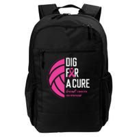 Volleyball Pink Out Dig For A Cure Breast Cancer Awareness Daily Commute Backpack